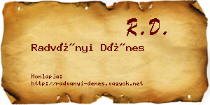 Radványi Dénes névjegykártya